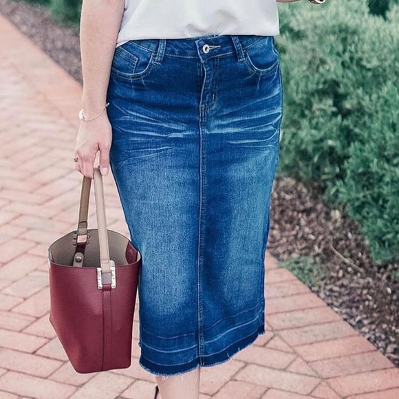 Be-Girl Dresses & Skirts - Be-Girl || denim midi skirt